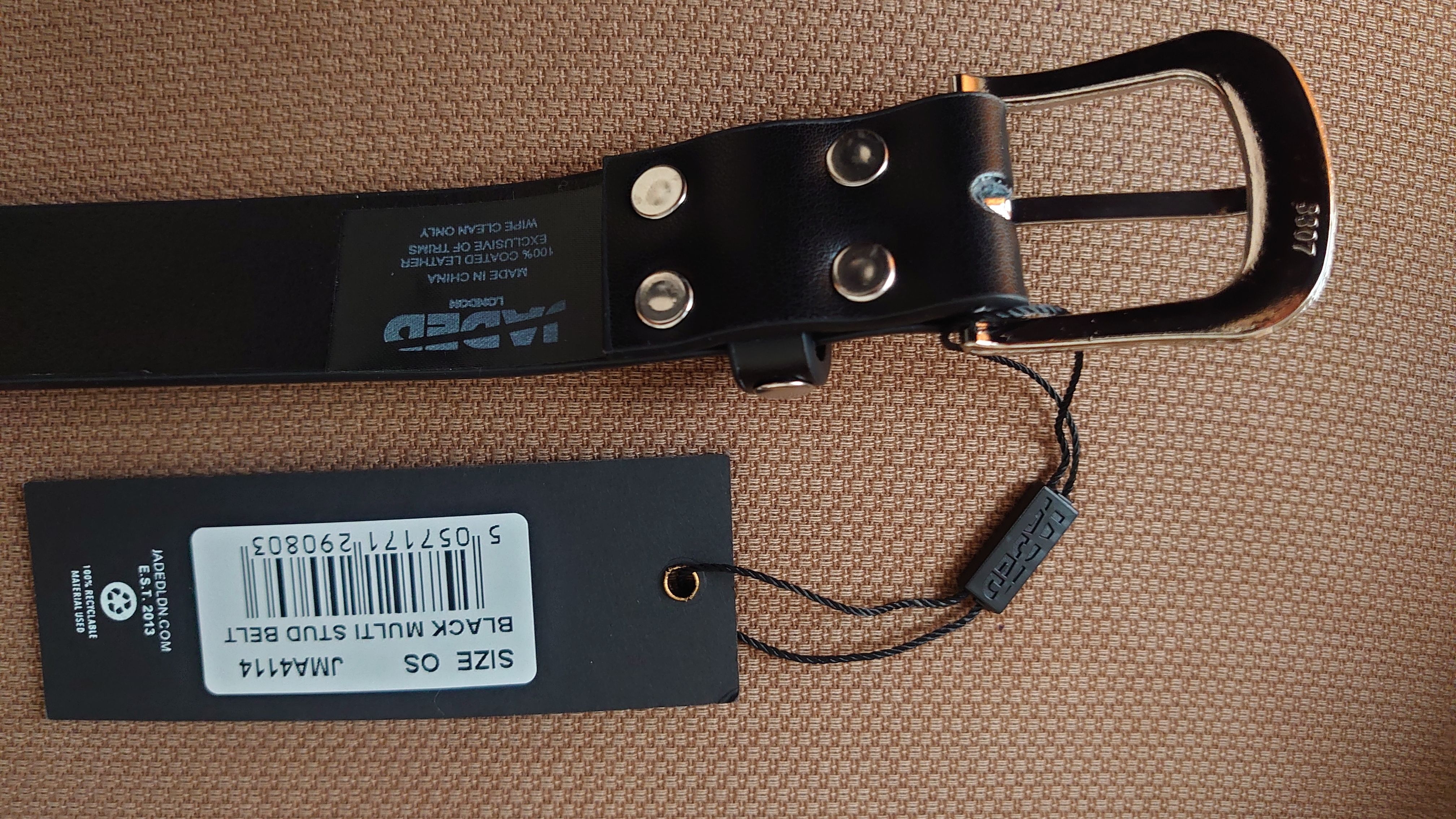 Jaded London スタッズ付き牛革ベルト Shop Black Polaris Belt